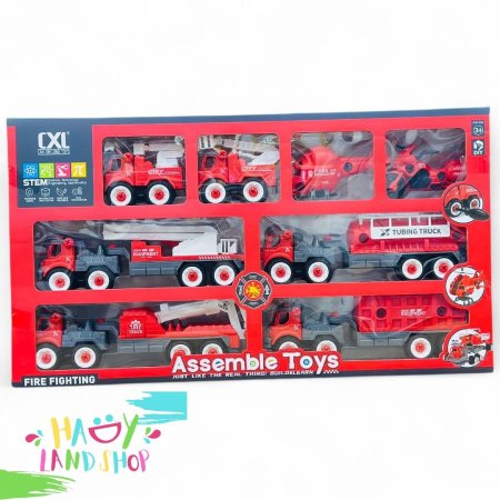 لعبة طقم سيارات الاطفاء التعليمية